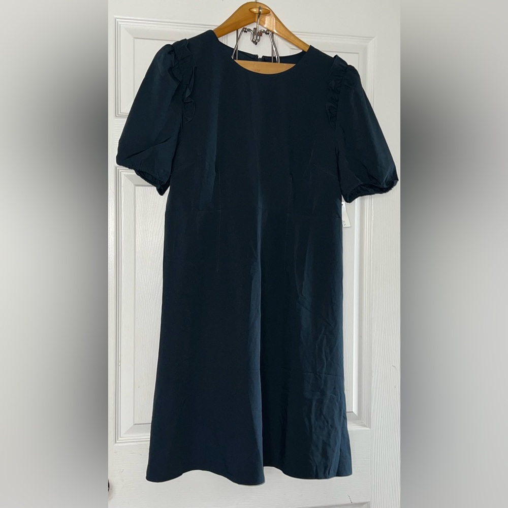 Lark & Ro Florence Puff Sleeve Dress in Midnight Navy Size 14 NWT